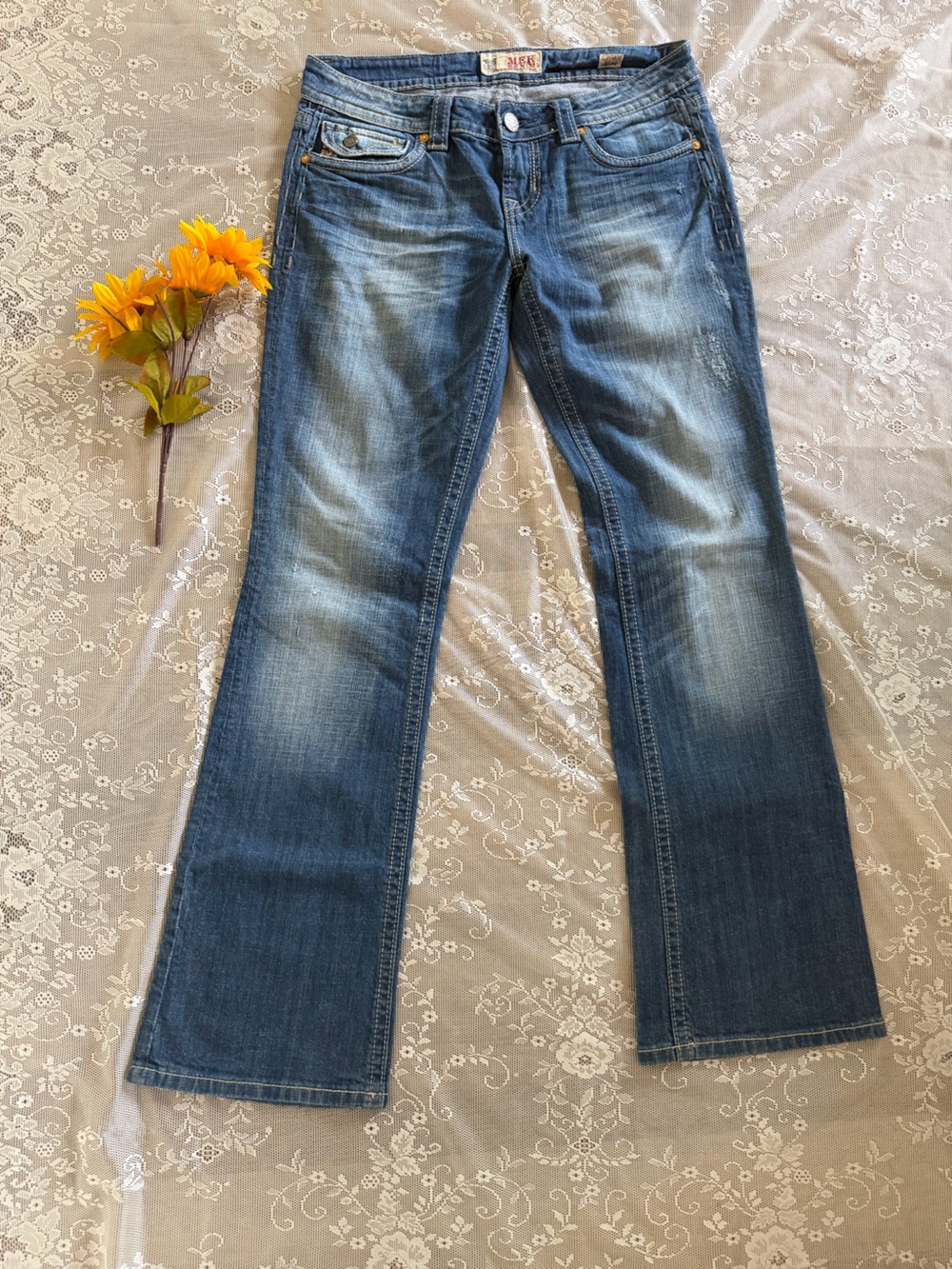 MEK Denim Glastonbury low rise bootcut medium wash jeans